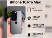 Spesifikasi Apple iPhone 16 Pro Max Lengkap dengan Fitur-Fiturnya